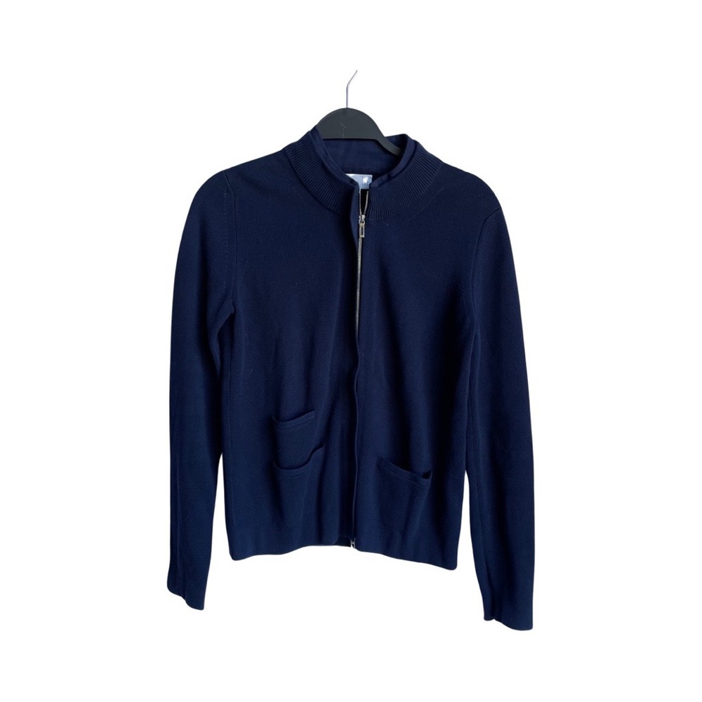 TSE blue lightweight blue zip up sweater size medium